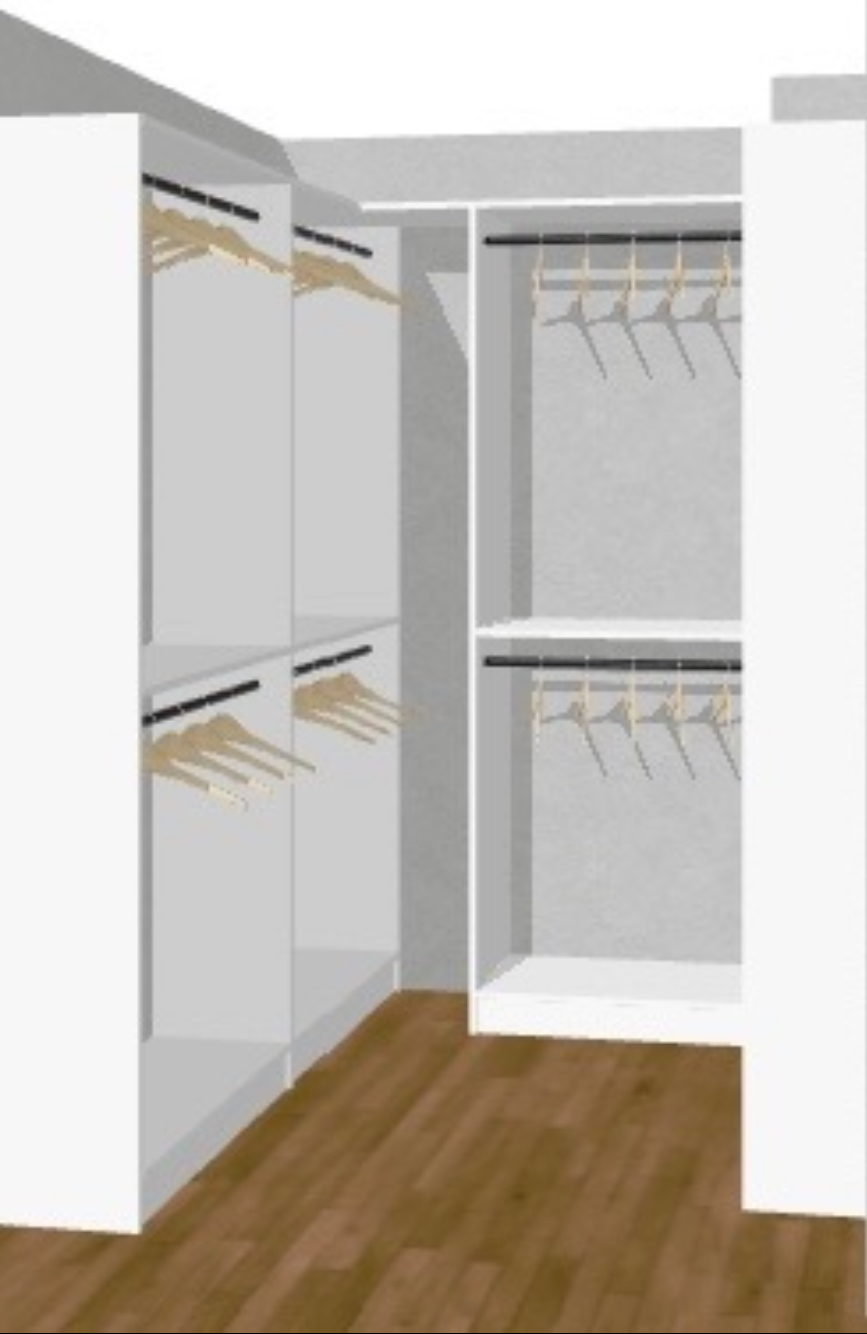 3D closet design rendering